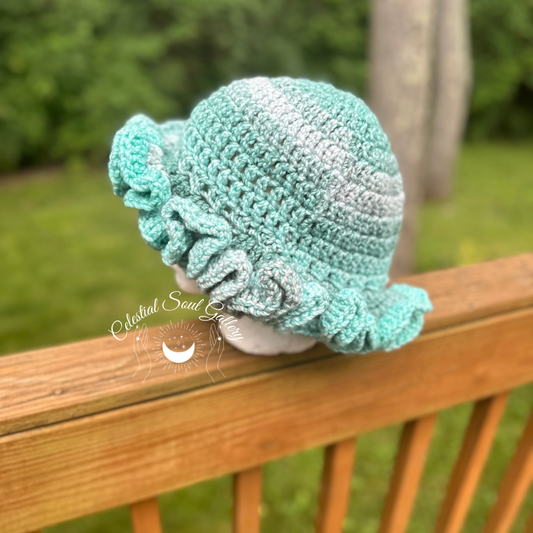 Celestial Skies Crochet Ruffle Hat