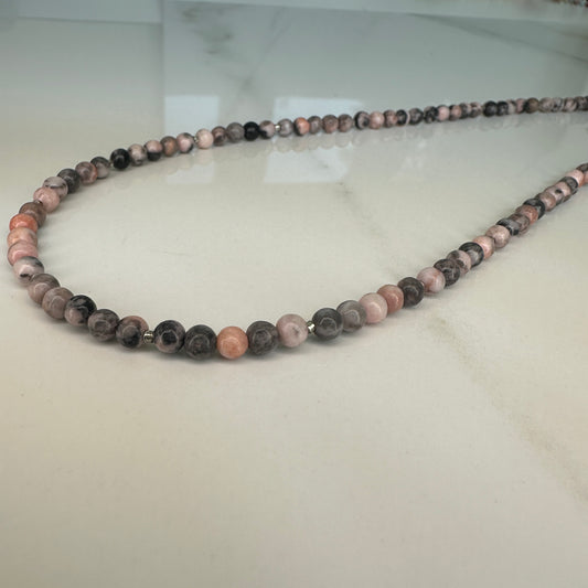 Pink Zebra Jasper Necklace