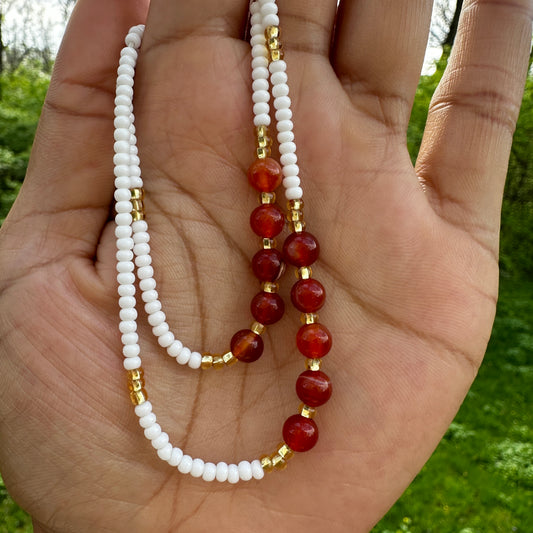 Red Lace Agate Anklet