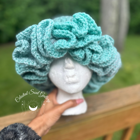 Celestial Skies Crochet Ruffle Hat