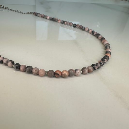 Pink Zebra Jasper Necklace