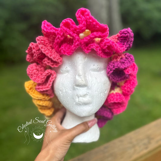 Sweet Mango Crochet Ruffle Hat